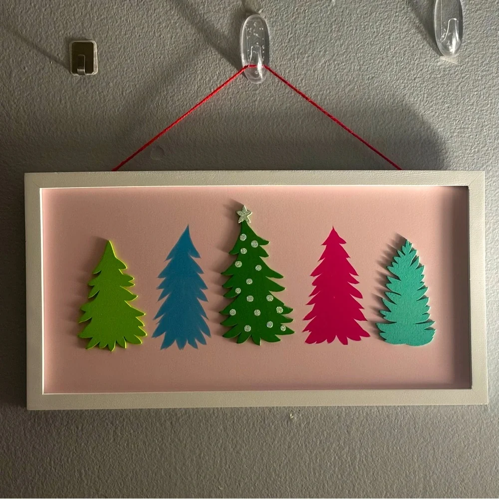 Target Pink Wood Christmas Tree Sign / Picture
